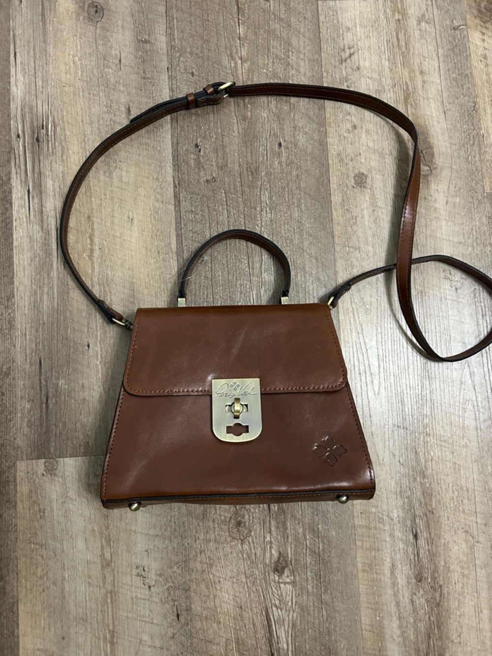 NWOT PATRICIA NASH Leather Carisbrooke Satchel With Twist Lock Closure Bag